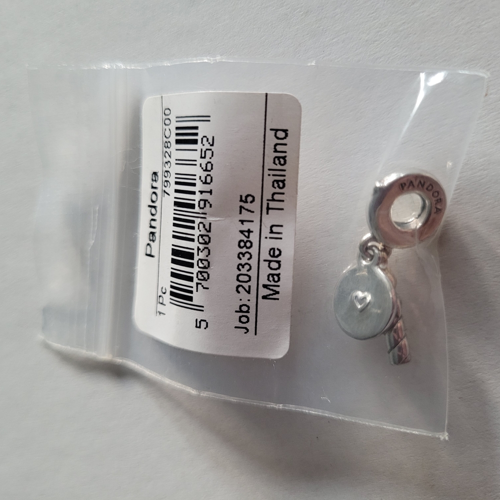 Pandora Silver Charm with Heart Detail